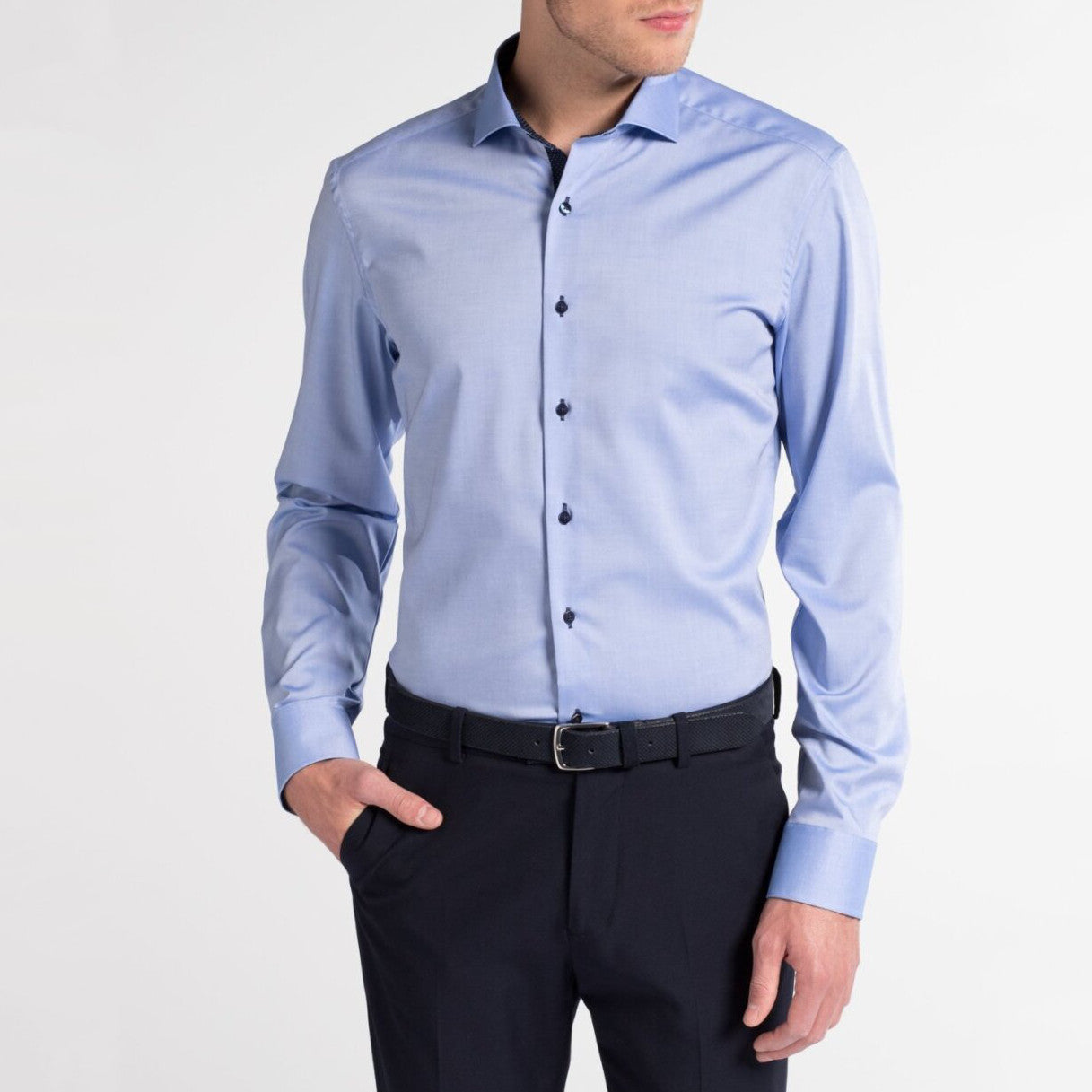 Eterna Oxford Slim Gotstyle Cutaway Shirt Blue Fit Collar –