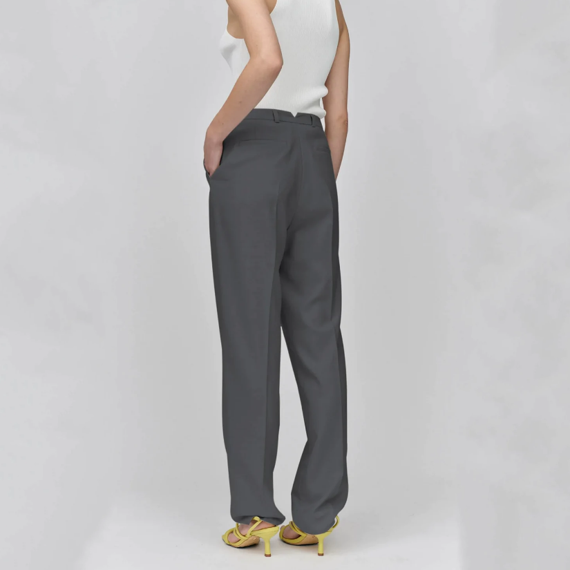Gotstyle Fashion - Birgitte Herskind Pants Pleated Tomboy Style Relaxed Fit Pants - Grey