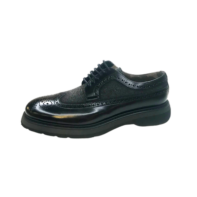 Gotstyle Fashion - Calce Shoes Oxford Brogue Nappa Leather / Textile Shoe - Black