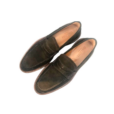 Gotstyle Fashion - Calce Shoes Suede Leather Lug Tread Penny Loafer - Brown