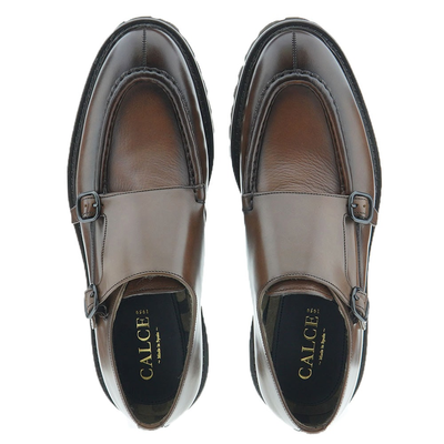 Gotstyle Fashion - Calce Shoes Double Monk Strap Lug Sole Shoe - Cognac