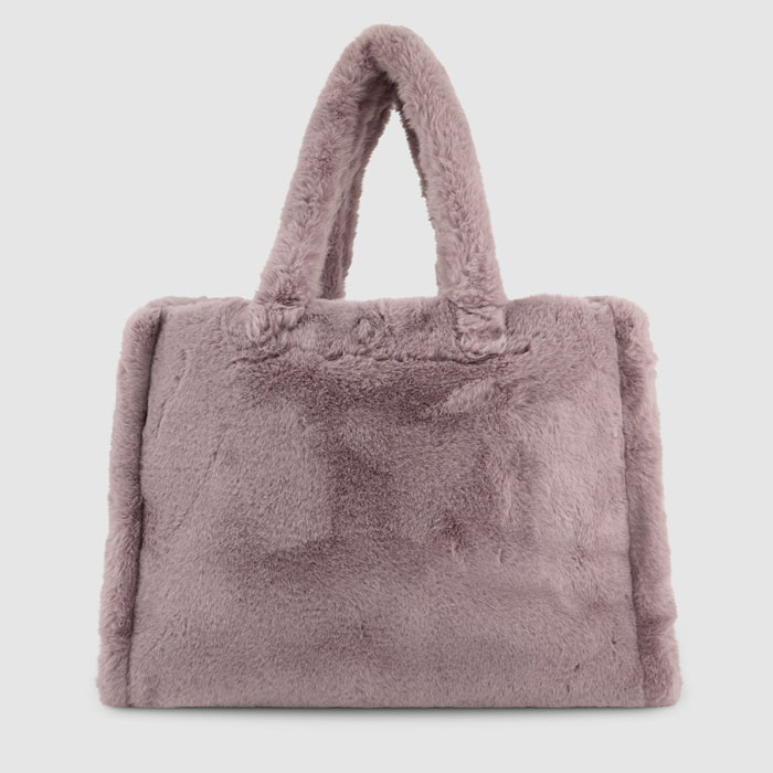 Gotstyle Fashion - Rino and Pelle Bags All-Over Faux Fur Tote Bag - Mauve