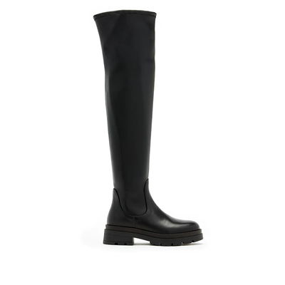 Gotstyle Fashion - Sister x Soeur Shoes Lug Sole Over-the-Knee Boot - Black