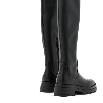 Gotstyle Fashion - Sister x Soeur Shoes Lug Sole Over-the-Knee Boot - Black