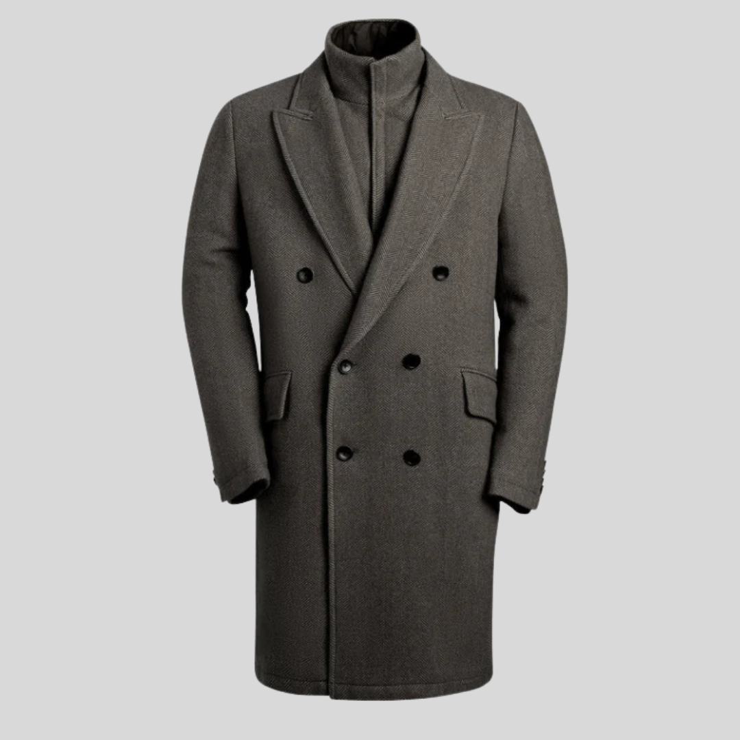 Gotstyle Fashion - Cardinal Of Canada Coats Herringbone Wool / Cashmere Top Coat - Charcoal