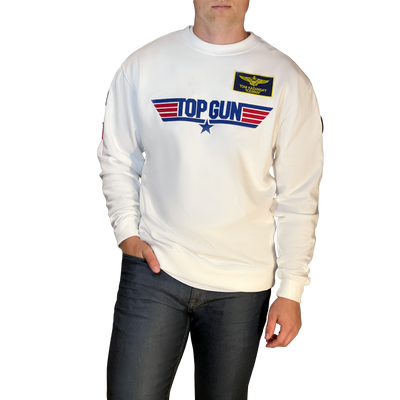 Gotstyle Fashion - Christopher Bates Sweatshirts Top Gun Logo Sweatshirt - Iceman - White
