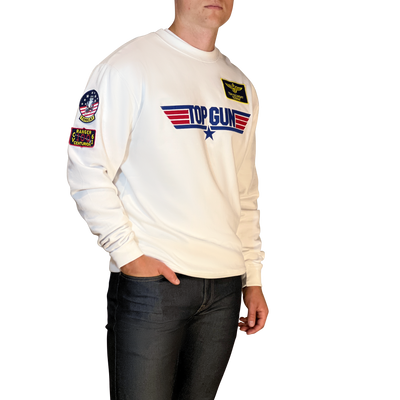 Gotstyle Fashion - Christopher Bates Sweatshirts Top Gun Logo Sweatshirt - Iceman - White