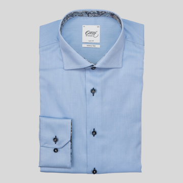 Twill Shirt Contrast Print - Light Blue