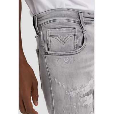 Gotstyle Fashion - Replay Denim Distressed Slim Fit Jean - Light Grey