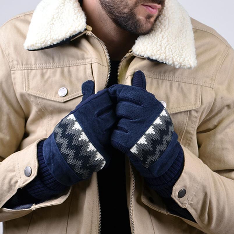 Men's Genuine Leather Non-Slip Grip Winter Gloves with Soft Acrylic Lining  MWG02