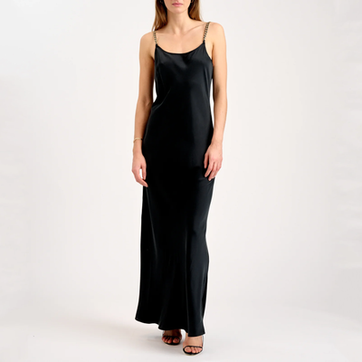 Gotstyle Fashion - Sand Dresses Silk/Viscose Double Shoulder Chain Slip Dress - Black