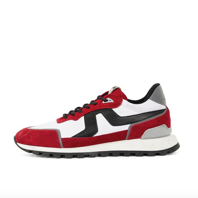 Gotstyle Fashion - J.Lindeberg Shoes Retro Inspired Leather Sneaker Suede / Ripstop Upper - Cherry