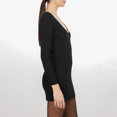 Gotstyle Fashion - Generation Love Dresses Ribbed Sweater Mini Dress - Black