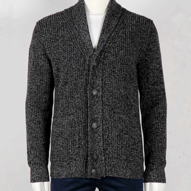 Gotstyle Fashion - Horst Sweaters Cable Knit Shawl Collar Patch Pocket Cardigan - Charcoal