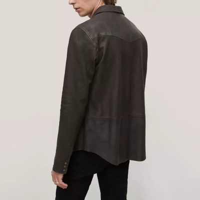 Gotstyle Fashion - John Varvatos Jackets Leather Western Shirt Jacket - Black