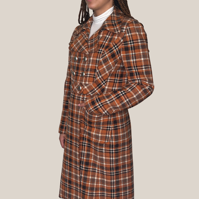 Gotstyle Fashion - Papamkt Papamkt Tailored DB Wool Checks Coat w Button Details - Orange