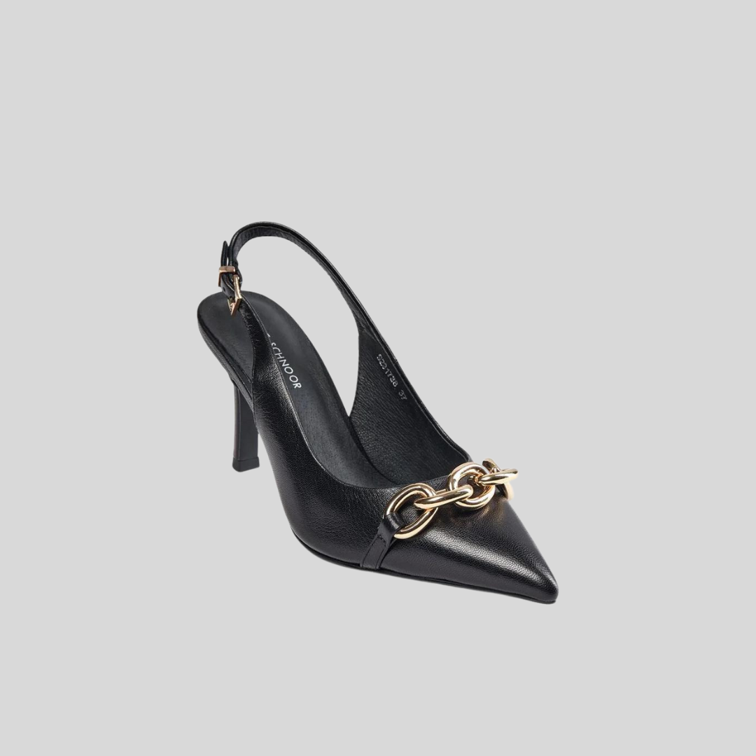 Gotstyle Fashion - Sofie Schnoor Shoes Slingback Stiletto Heel Chain Detail - Black