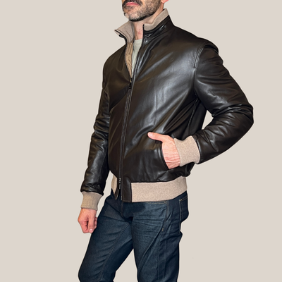 Gotstyle Fashion - Manzoni 24 Jackets Reversible Nappa Leather Jacket - Dark Brown