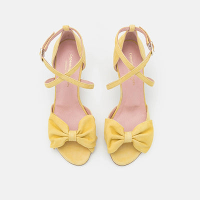 Gotstyle Fashion - Copenhagen Shoes Shoes Suede Stilletto Sandal with Bow  - Yellow