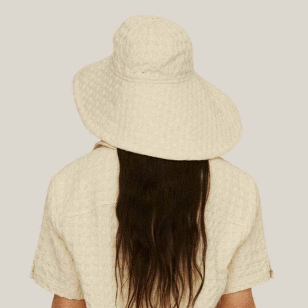 Gotstyle Fashion - OAS Hats Waffle Structure Asymmetric Brim Hat - Ecru