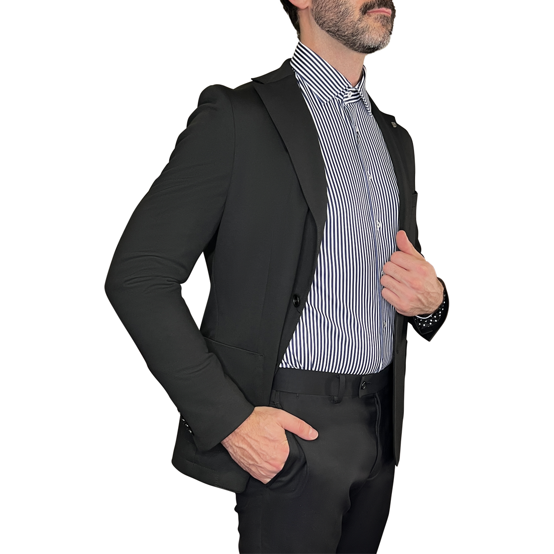 Gotstyle Fashion - Digel Blazers Patch Pocket Slim Fit Jersey Blazer - Black