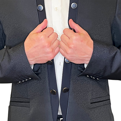Gotstyle Fashion - Digel Blazers Jacquard Pattern Double Row Buttons Blazer - Navy