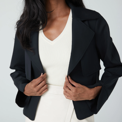 Gotstyle Fashion - Iris Setlakwe Blazers Crop Jacket with Storm Flap - Black