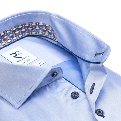Gotstyle Fashion - R2 Amsterdam Collar Shirts 2-Ply Shirt Contrast Shapes Print - Light Blue
