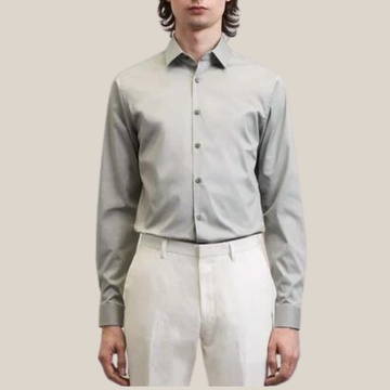 Cotton Stretch Shirt - Light Green