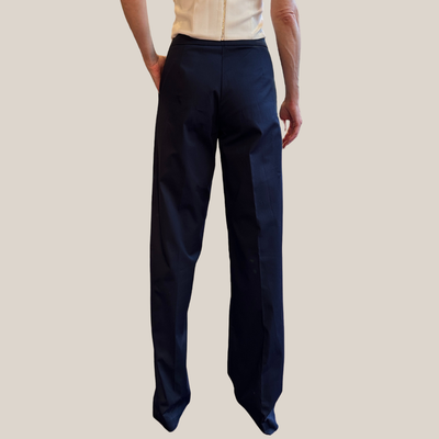 Gotstyle Fashion - Normeet Pants Wide Leg Cotton Pants - Navy