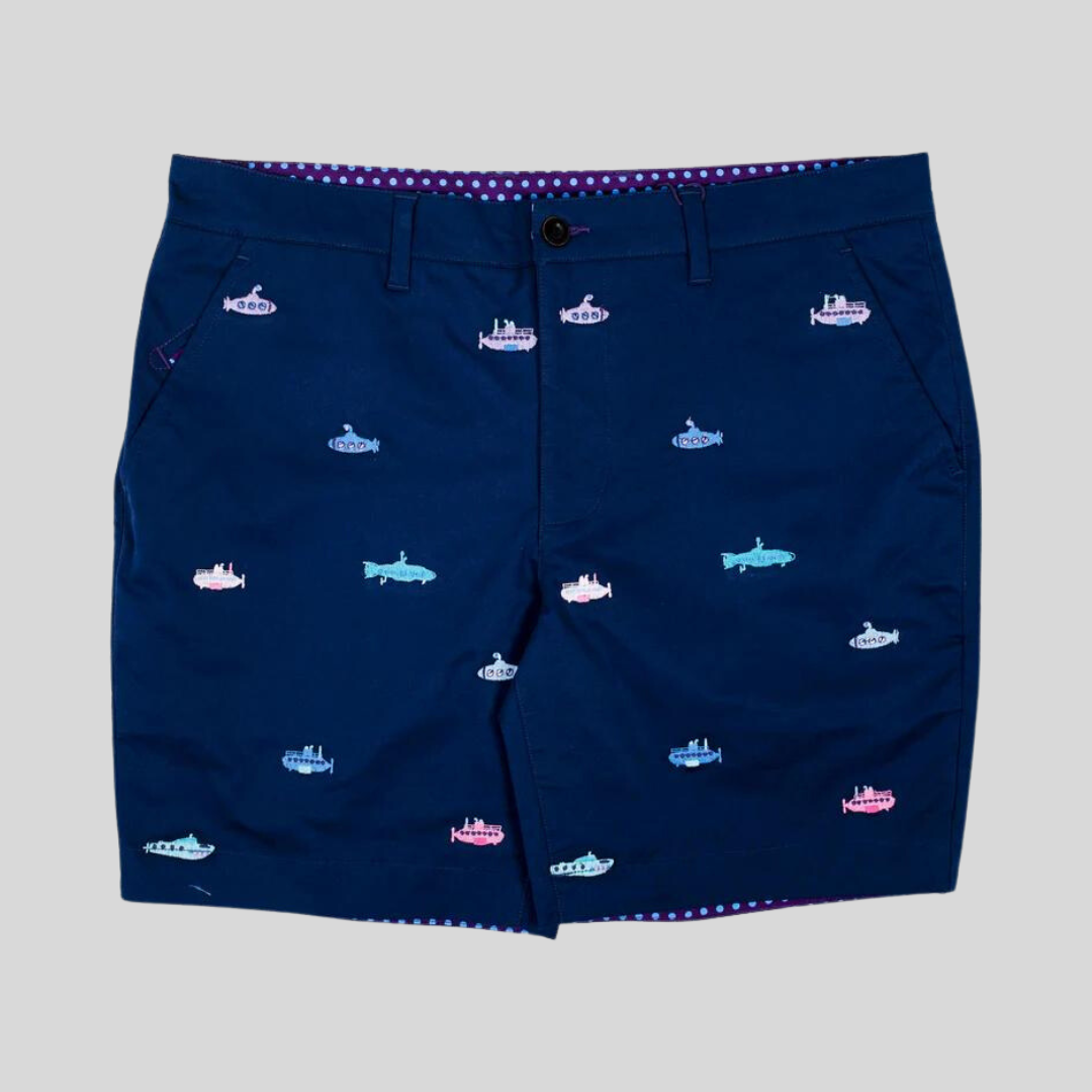 Gotstyle Fashion - Lords of Harlech Shorts Embroidered Subs Twill Shorts - Navy