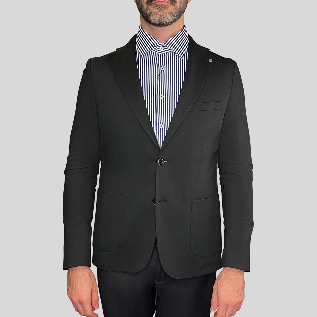 Gotstyle Fashion - Digel Blazers Patch Pocket Slim Fit Jersey Blazer - Black