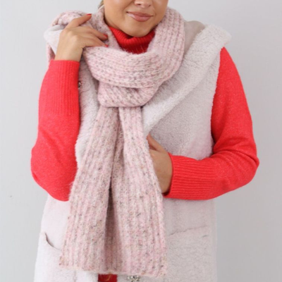 Gotstyle Fashion - Rino and Pelle Scarves Ribbed Soft Scarf - Light Pink