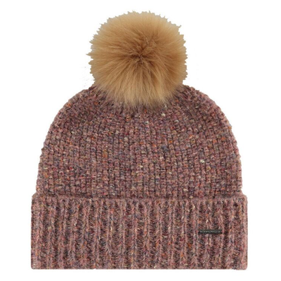 Gotstyle Fashion - Rino and Pelle Hats Knit Beanie Mix with Faux Fur Pom-Pom - Mauve