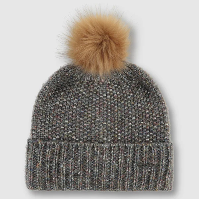 Gotstyle Fashion - Rino and Pelle Hats Knit Beanie Mix with Faux Fur Pom-Pom - Grey