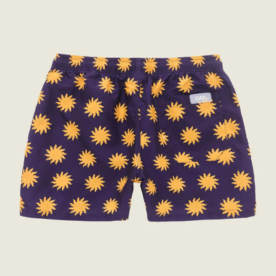 Gotstyle Fashion - OAS Shorts Suns Pattern Print Swim Shorts - Dark Blue/Yellow