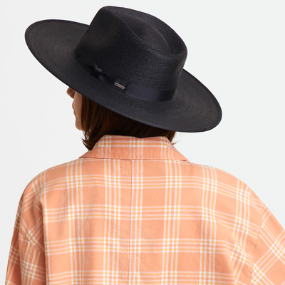 Gotstyle Fashion - Brixton Hats Jo Straw Rancher Hat with Grosgrain Band - Black