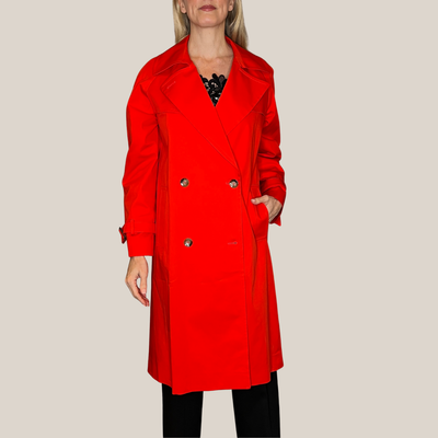 Gotstyle Fashion - Normeet Jackets Double Breasted Cotton Trench Coat - Red
