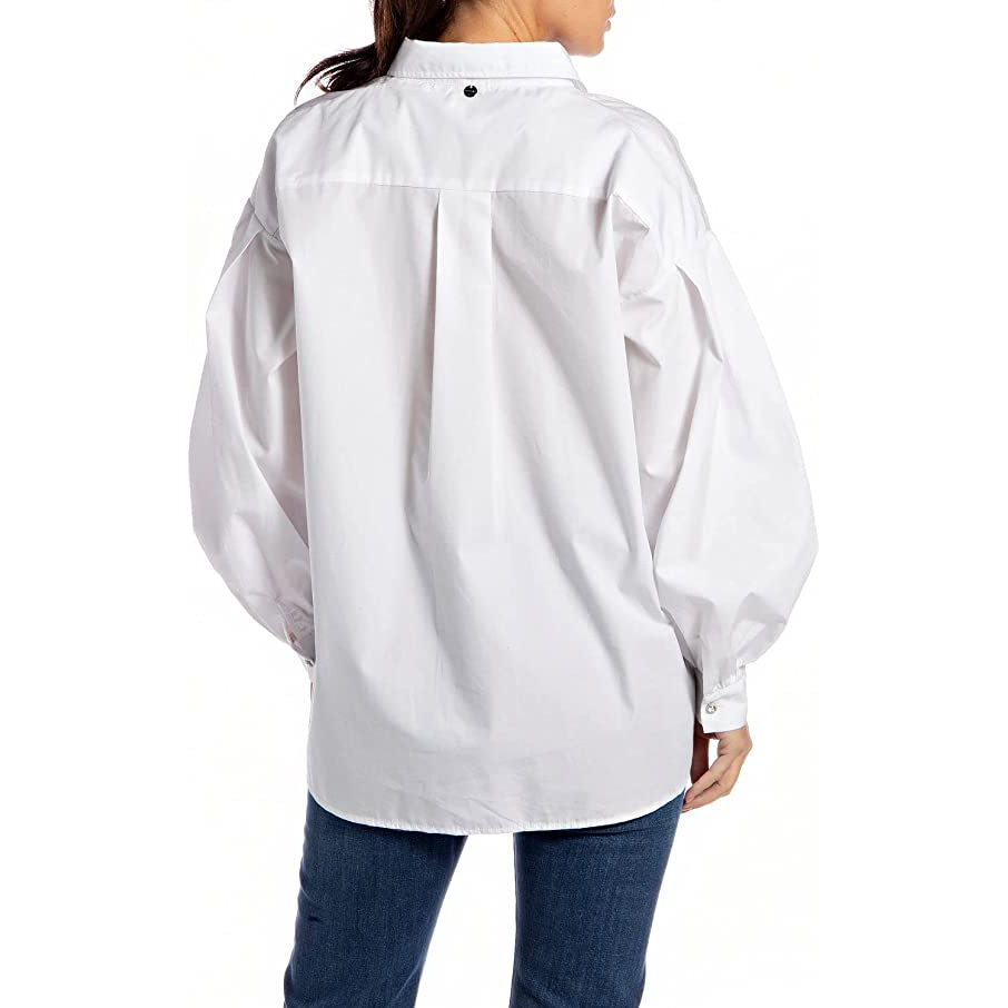 Gotstyle Fashion - Replay Blouses Balloon Sleeve Blouse Chest Pockets - White