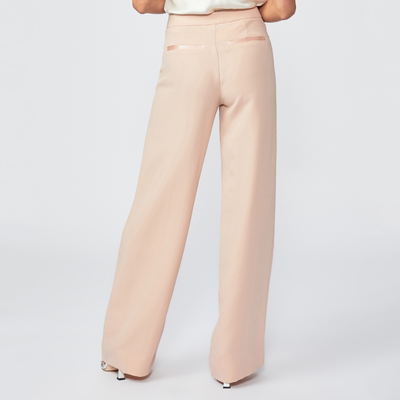 Gotstyle Fashion - Paige Pants High Rise Wide Leg Pant with Satin Contrasts - Rose