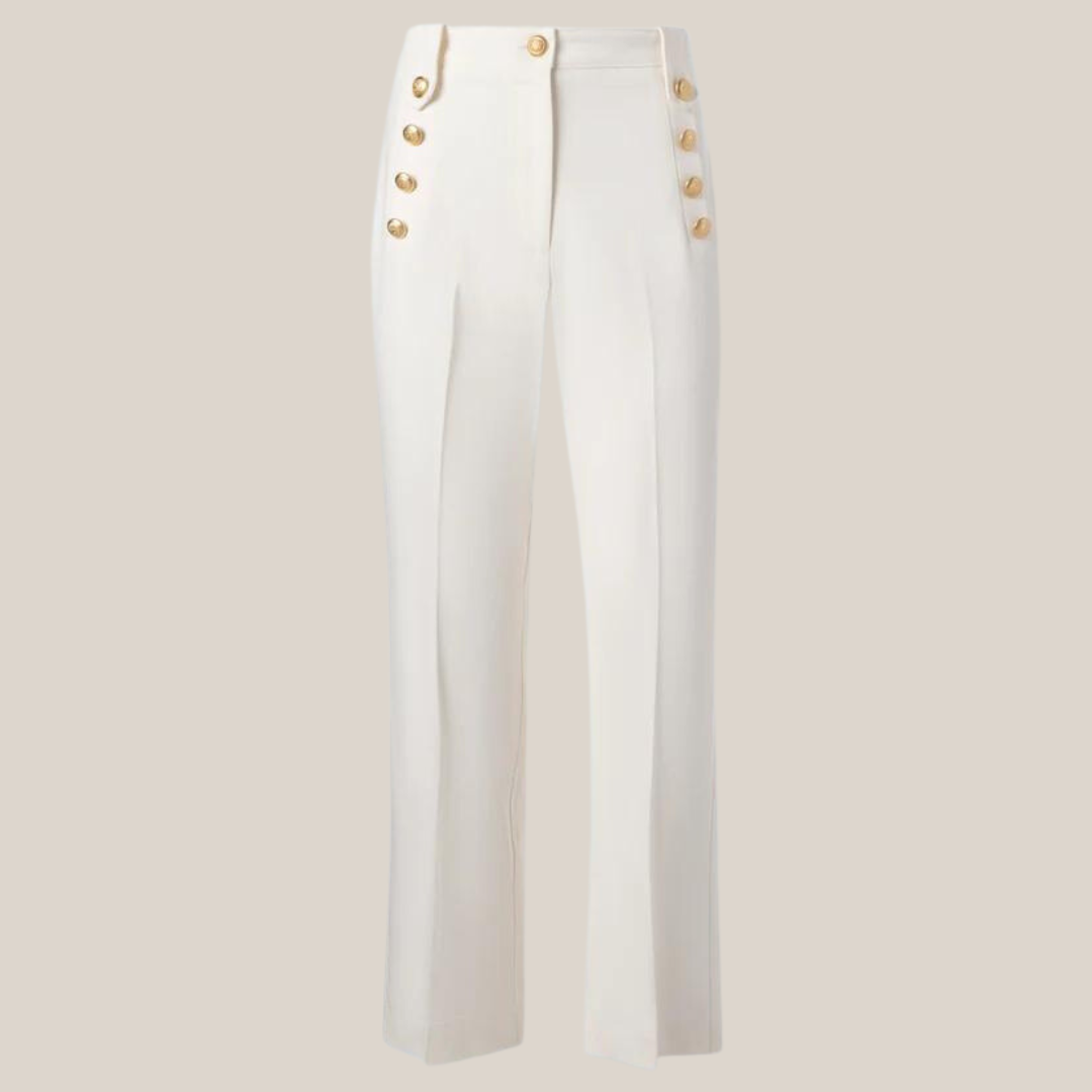 Gotstyle Fashion - Iris Setlakwe Pants Twill Crop Flare Pant Front Buttons - Off-White