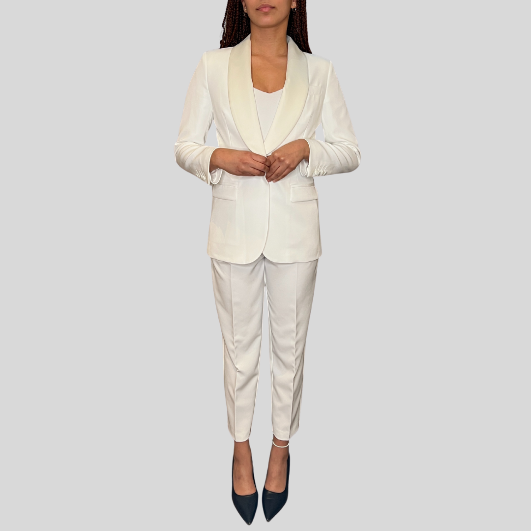 Gotstyle Fashion - Normeet Blazers Shawl Collar Blazer - White