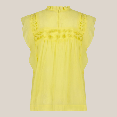 Gotstyle Fashion - Circle Of Trust Blouses Sleeveless Blouse with Ruffles - Yellow